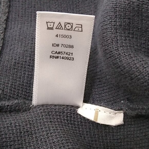 LOFT Gray Laser Cut Layered 3/4 Sleeve Cotton Sweater - Picture 8 of 11